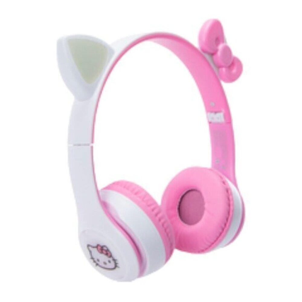 Hello Kitty Limited Edition Cat Ear Bow Wireless Light Up Headphones Sanrio New - Picture 2 of 5